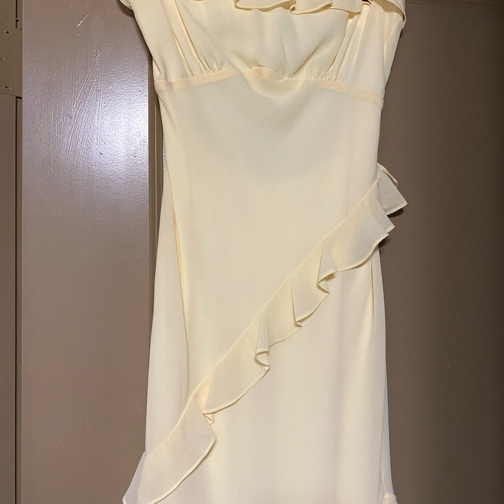 Sleeveless Yellow Ruffle Prom Dress - Picture 2 of 3
